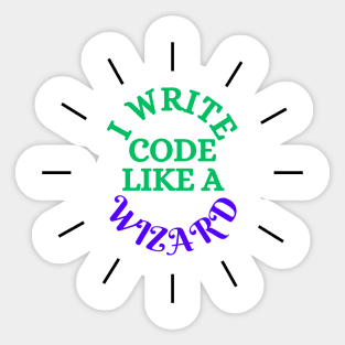 I Write Code Like A Wizard Programing Sticker